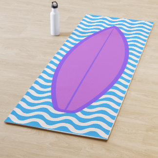 Cool Magenta Blue Waves Surfen Yoga Mat Yogamatte