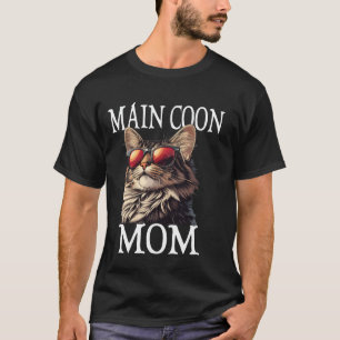 Cool Maine Coon Cat Mama Sonnenbrille Pet Lover T-Shirt
