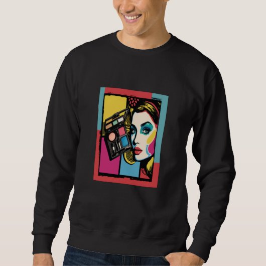 Cool Makeup Artist Pop Makeup Kit Mom Sweatshirt (Vorderseite)
