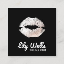 Cool Makeup Artist Silver Kissing Lips Schwarz