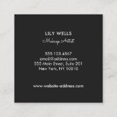 Cool Makeup Artist Silver Kissing Lips Schwarz Quadratische Visitenkarte (Rückseite)