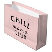 Cool Mama Club Modern Pink Design Große Geschenktüte (Vorderseite Schrägansicht)