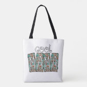 Cool Mama Kariert Turquoise Leopard Box Doodle Mom Tasche (Rückseite)