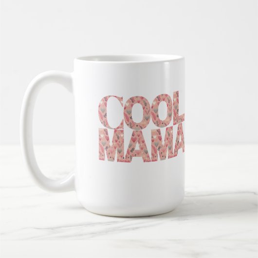Cool Mama Typografy Hearts Kaffeetasse (Links)