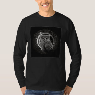 Cool Mandala Owl Illustration Unique Big Eyes Wome T-Shirt
