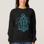 Cool Mandala Sacred Geometry Turtle 4 Sweatshirt (Vorderseite)