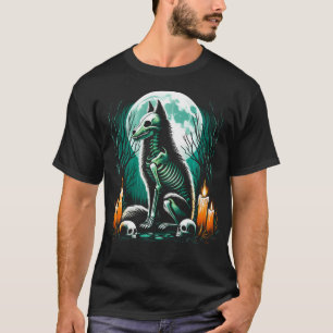 Cool Maned Wolf Skeleton Halloween Weihnachtsgebur T-Shirt