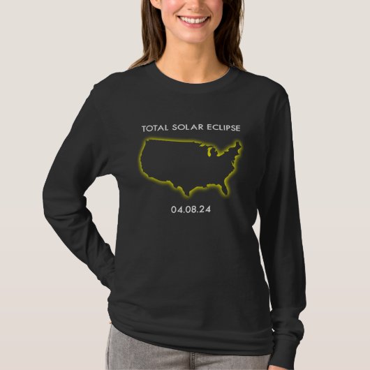 Cool Map America spring Totality Solar Eclipse Apr T-Shirt (Vorderseite)