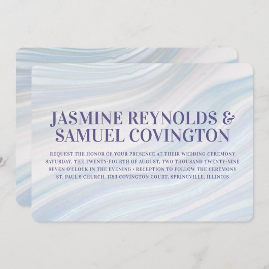 Cool Marble Geode Hochzeitseinladung Einladung (Vorne/Hinten)