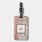 Cool Marble Ombre Glitzer Monogram Personalisiert Gepäckanhänger (Vorderseite vertikal)