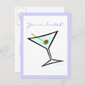 Cool Martini Glass Cocktail Party Einladung (Vorne/Hinten)