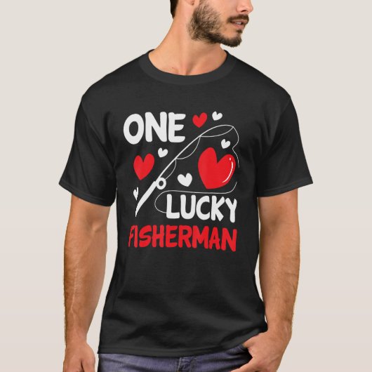 Cool Matching Outfit Couple Fishing, One Lucky Fis T-Shirt (Vorderseite)