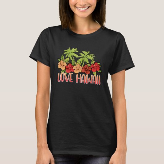 Cool Maui Sunset Hawaiian Hibiscus Flowers Honolul T-Shirt (Vorderseite)
