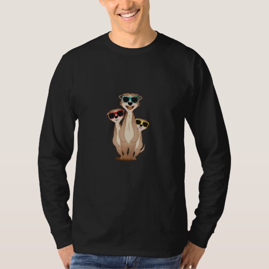 Cool meerkat group with sunglasses T-Shirt (Vorderseite)