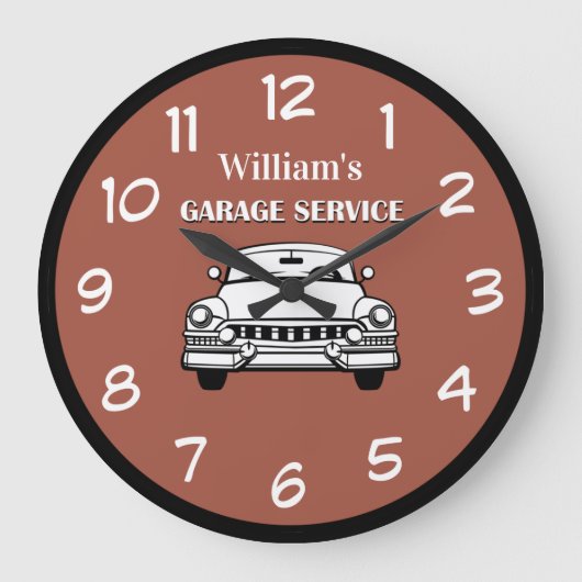 Cool Men's Classic Car Theme Wall Decor Clocks Große Wanduhr (Vorderseite)