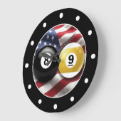 Cool Men's Man Cave Pool Room Wall Clocks Große Wanduhr (Winkel)