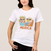 Cool "Merica Vibes - Statue & Eagle Peace Squad T- Tri-Blend Shirt (Vorderseite)