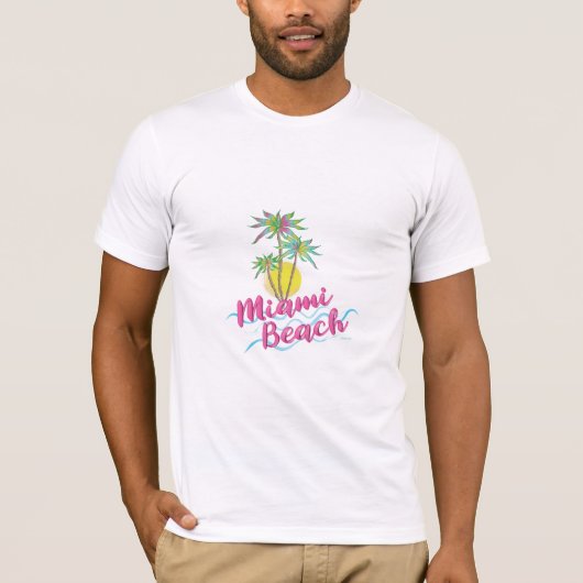 Cool Miami Beach, Palmen von Florida, Grafik T-Shirt (Vorderseite)