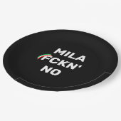 Cool MILANO - Mila Fckn Nr. mit Flagge Pappteller (Schrägansicht)