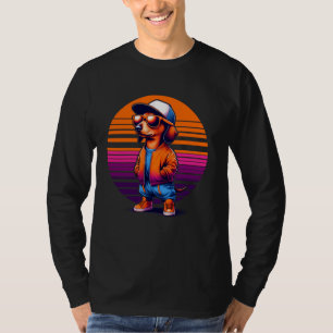 Cool Miniatur Dackel Hund Moderner Stadtstil T-Shirt