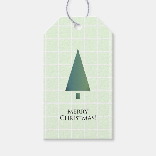 Cool-Minimal-Grün-Weihnachtsbaum-Symbol Geschenkanhänger (Vorderseite)