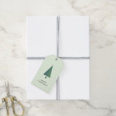 Cool-Minimal-Grün-Weihnachtsbaum-Symbol Geschenkanhänger (Mit Garn)
