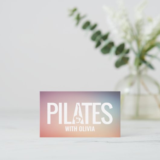 Cool Minimal Pilates Instructor  Visitenkarte (Stehend Vorderseite)