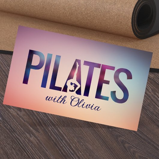 Cool Minimal Pilates Instructor  Visitenkarte