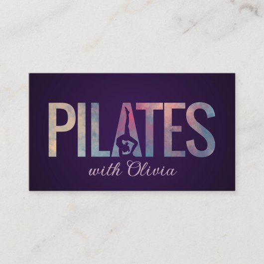 Cool Minimal Pilates Instructor Visitenkarte (Vorderseite)