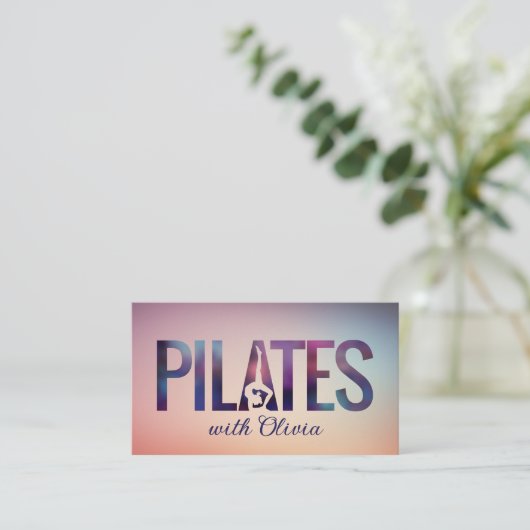 Cool Minimal Pilates Instructor Visitenkarte (Stehend Vorderseite)