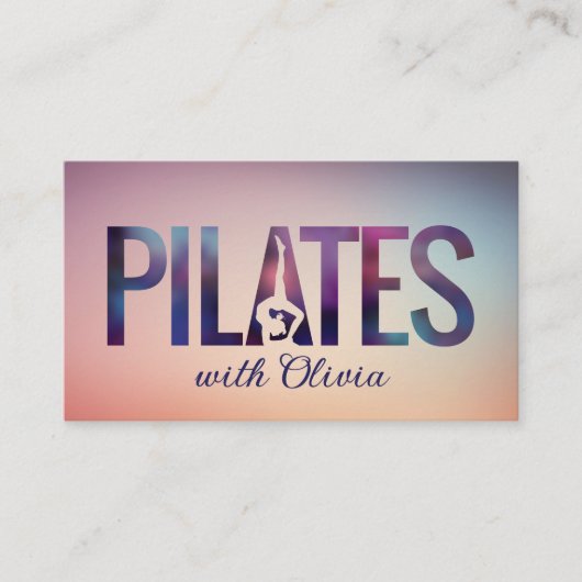 Cool Minimal Pilates Instructor Visitenkarte (Vorderseite)