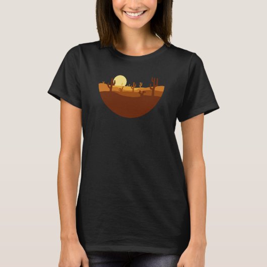 Cool minimalist desert landscape wild west style T-Shirt (Vorderseite)