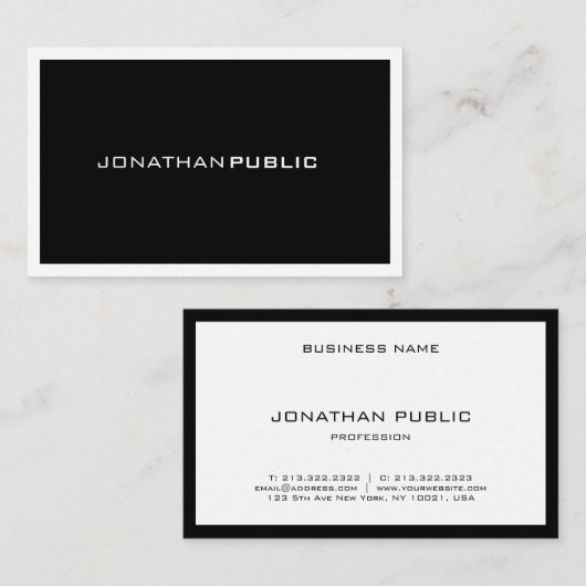 Cool Minimalistisch Moderne Beruflich Elegante Ein Visitenkarte (Vorne/Hinten)