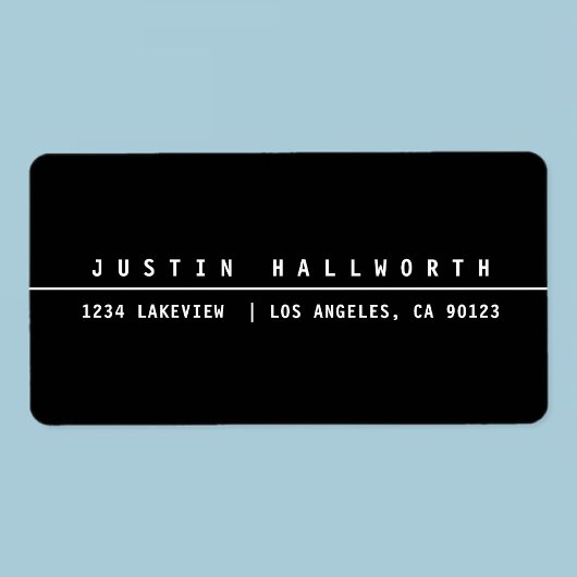 Cool Minimalistisch Schwarz/Weiß Adressaufkleber