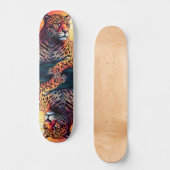 Cool Mirror Image Tropical Tiger Skateboard (Vorderseite)