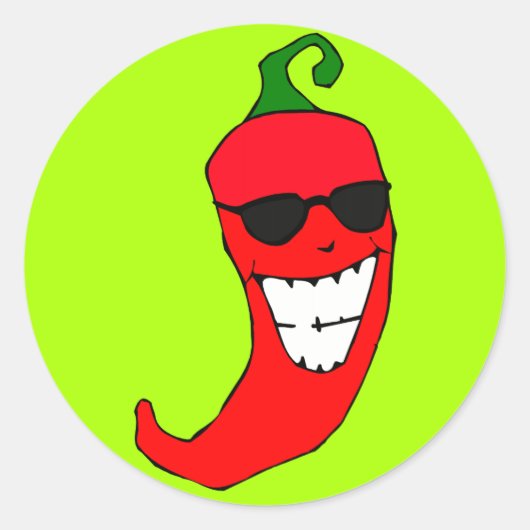 Cool Mister Red Hot Pepper Runder Aufkleber (Vorderseite)