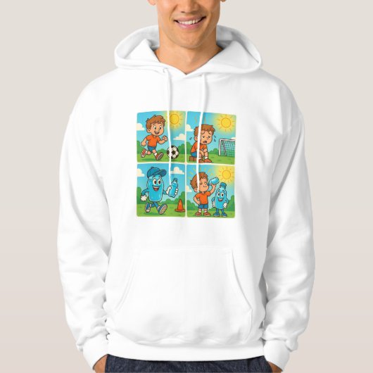 Cool mit AQUNY - Hydration Hero Soccer Comic bleib Hoodie (Vorderseite)