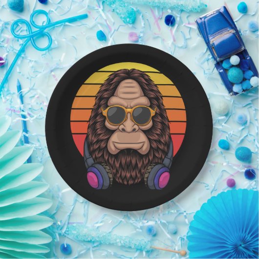 cool mit Brille und Kopfhörer Pappteller (Party)