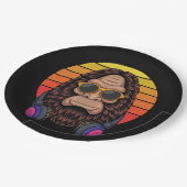 cool mit Brille und Kopfhörer Pappteller (Schrägansicht)