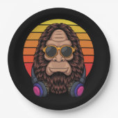 cool mit Brille und Kopfhörer Pappteller (Vorderseite)