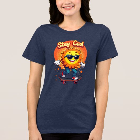Cool mit Skateboarding Sun bleibe Tri-Blend Shirt (Vorderseite)