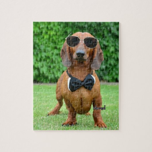 Cool mit Sunglass Dackel Hund 110 Puzzle (Vertikal)