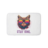 cool mit unserer Katze in Schattierungen bleibe Badematte (Vorderseite)