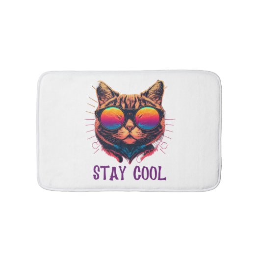 cool mit unserer Katze in Schattierungen bleibe Badematte (Vorderseite)
