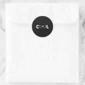 Cool - mit weißer Sonnenbrille Runder Aufkleber (Tasche)