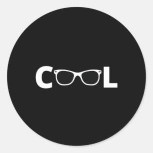 Cool - mit weißer Sonnenbrille Runder Aufkleber