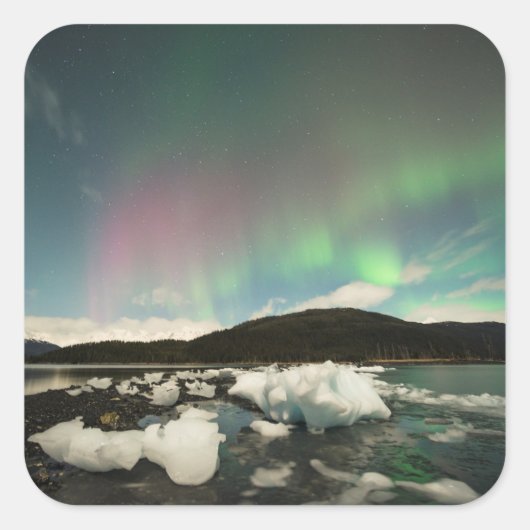 Cool Mix Aurora Quadratischer Aufkleber (Vorderseite)