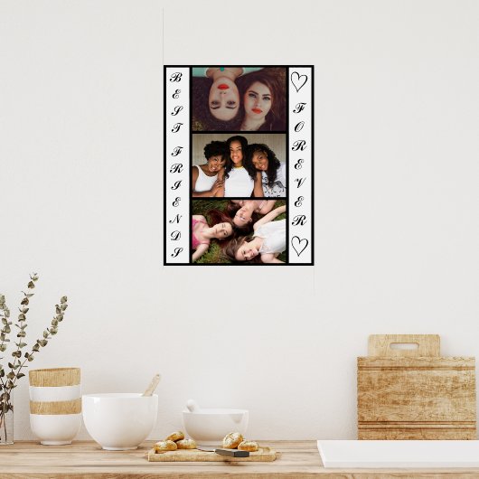 Cool Modern Best Friends Forever 3 Fotos Poster (Küche)