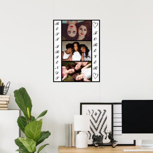 Cool Modern Best Friends Forever 3 Fotos Poster (Heimbüro)