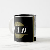Cool Modern Best VATER Ess Foto Gold Schwarz Zweifarbige Tasse (Vorderseite Links)